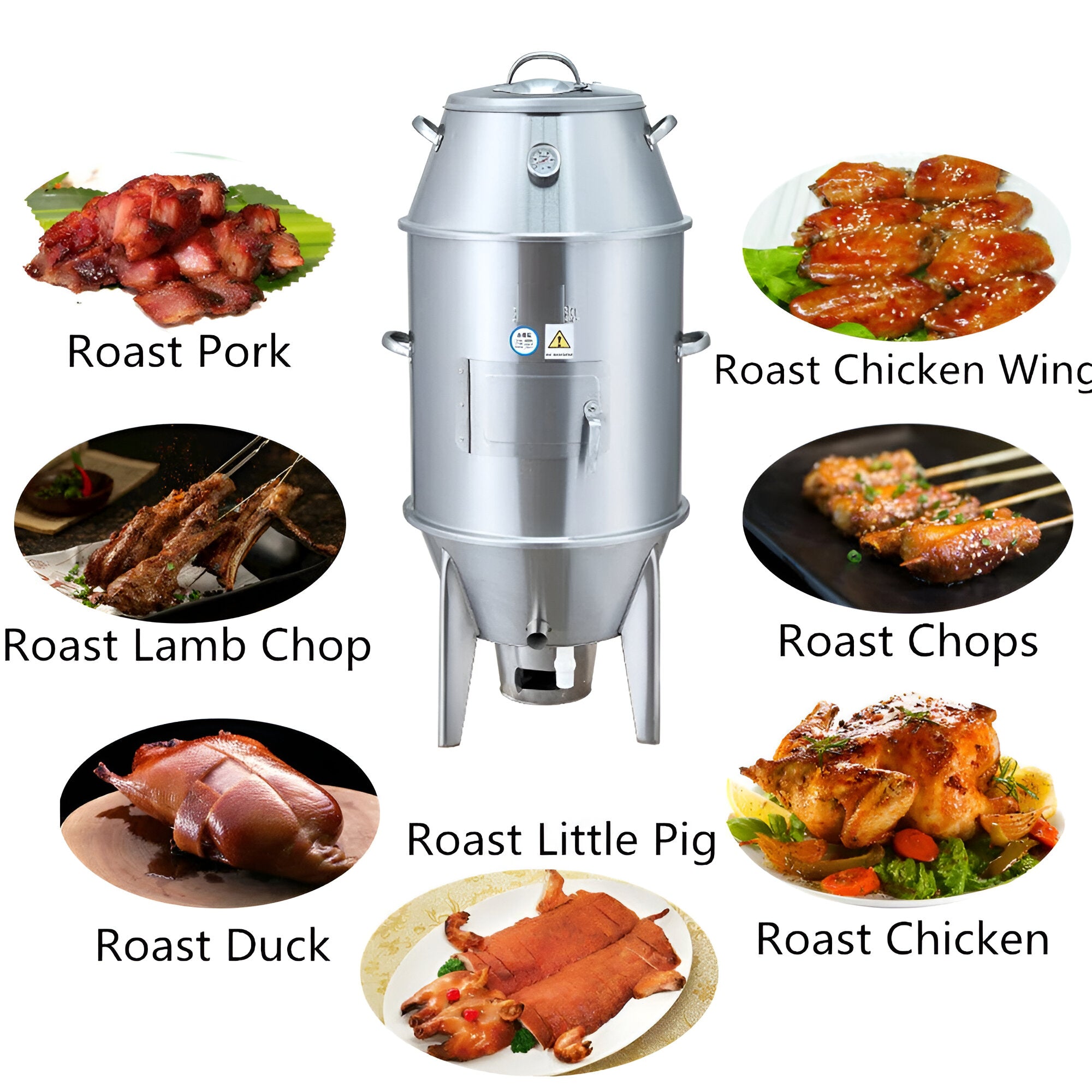 Charcoal BBQ Smoker Oven Tandoori Barbeque Roast Stainless Steel Commercial Charcoal BBQ Smoker Oven Tandoori Barbeque Roast Stainless Steel Commercial